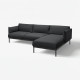 Sofa 3-osobowa z szezlongiem, Gunnared czarny/szary ÄPPLARYD 195.281.67