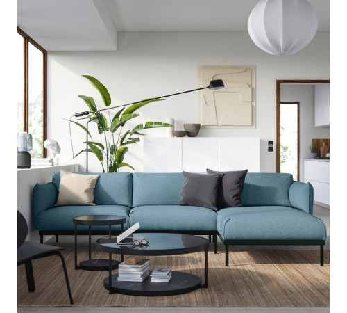 Sofa 3-osobowa z szezlongiem, Gunnared jasnoniebieski ÄPPLARYD 195.281.72