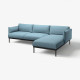 Sofa 3-osobowa z szezlongiem, Gunnared jasnoniebieski ÄPPLARYD 195.281.72