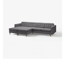 Sofa 4 osobowa z szezlongiem, Gunnared ciemnoszary/drewno LANDSKRONA 195.543.02