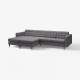 Sofa 4 osobowa z szezlongiem, Gunnared ciemnoszary/drewno LANDSKRONA 195.543.02