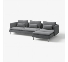 Sofa 4-osobowa, z szezlongiem/Johanneshov ciemnoszary SÖDERHAMN 196.220.80