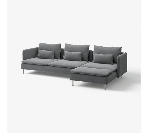 Sofa 4-osobowa, z szezlongiem/Johanneshov ciemnoszary SÖDERHAMN 196.220.80