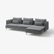 Sofa 4-osobowa, z szezlongiem/Johanneshov ciemnoszary SÖDERHAMN 196.220.80