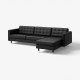 Sofa 4-osobowa, z szezlongiem/Grann/Bomstad czarny/metal LANDSKRONA 290.324.06