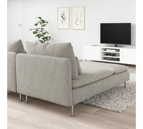 Sofa 2-osobowa, z szezlongiem/Viarp beż/brąz SÖDERHAMN 293.057.60
