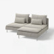 Sofa 2-osobowa, z szezlongiem/Viarp beż/brąz SÖDERHAMN 293.057.60