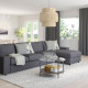 Sofa 4-osobowa z szezlongiem, z szerokimi podłokietnikami/Gunnared średnioszary VIMLE 294.017.66