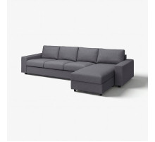 Sofa 4-osobowa z szezlongiem, z szerokimi podłokietnikami/Gunnared średnioszary VIMLE 294.017.66