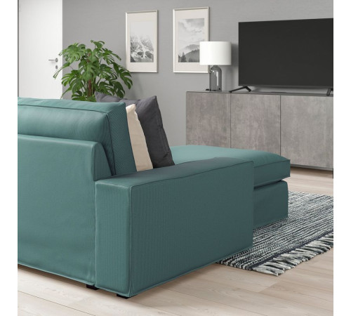 Sofa 4-osobowa z szezlongiem, Kelinge szaroturkusowy KIVIK 294.430.59