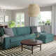 Sofa 4-osobowa z szezlongiem, Kelinge szaroturkusowy KIVIK 294.430.59