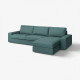 Sofa 4-osobowa z szezlongiem, Kelinge szaroturkusowy KIVIK 294.430.59