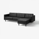 Sofa 4-osobowa z szezlongiem, Grann/Bomstad czarny/drewno/czarny LANDSKRONA 294.442.33