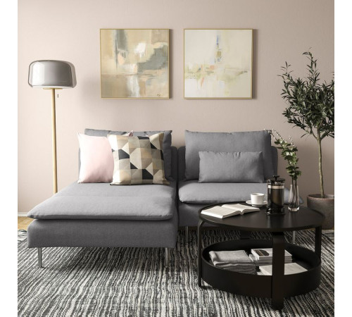 Sofa 2-osobowa z szezlongiem, Tonerud szary SÖDERHAMN 294.521.00