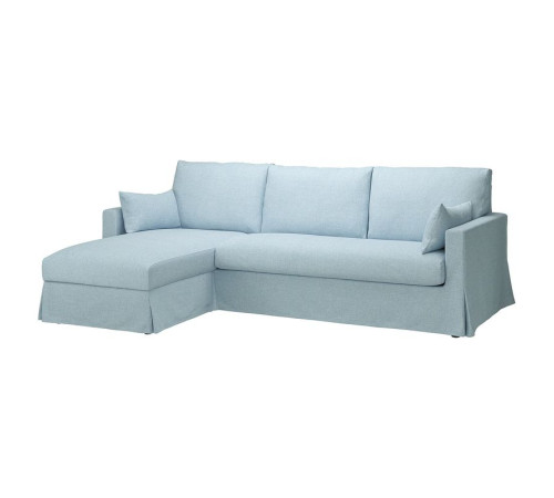 Sofa 3o z szezlongiem, lewy, Kilanda bladoniebieski HYLTARP 294.896.98