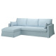 Sofa 3o z szezlongiem, lewy, Kilanda bladoniebieski HYLTARP 294.896.98
