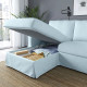 Sofa 3o z szezlongiem, lewy, Kilanda bladoniebieski HYLTARP 294.896.98