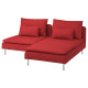 Sofa 2-osobowa z szezlongiem, Tonerud czerwony SÖDERHAMN 295.144.57
