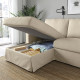 Sofa 3o z szezlongiem, lewy, Hemmesta jasnobeżowy HYLTARP 295.150.08