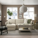 Sofa 3o z szezlongiem, lewy, Hemmesta jasnobeżowy HYLTARP 295.150.08