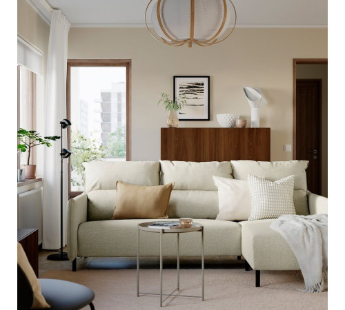 Sofa 3-osobowa z szezlongiem, Gunnared beżowy MANNARP 296.040.66