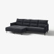 Sofa 4 osobowa z szezlongiem, Saxemara czarnoniebieski MANNARP 296.040.90