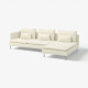 Sofa 4-osobowa z szezlongiem, i otwarty koniec/Johanneshov kremowy SÖDERHAMN 296.216.69