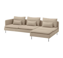 Sofa 4-osobowa z szezlongiem, i otwarty koniec/Kelinge beżowy SÖDERHAMN 296.216.74