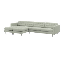 Sofa 5-osobowa, z szezlongami/Gunnared jasnozielony/metal LANDSKRONA 392.699.88