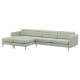 Sofa 5-osobowa, z szezlongami/Gunnared jasnozielony/metal LANDSKRONA 392.699.88