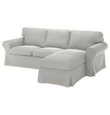 Трехместный диван с шезлонгом / Белый/Черный Tallmyra EKTORP 394.305.51