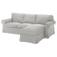 Sofa 3-osobowa, z szezlongiem/Tallmyra biały/czarny EKTORP 394.305.51