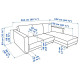 Sofa 3-osobowa, z szezlongiem/Hillared beżowy VIMLE 394.342.76