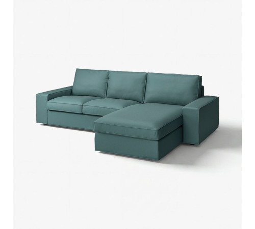 Sofa 3-osobowa z szezlongiem, Kelinge szaroturkusowy KIVIK 394.430.54