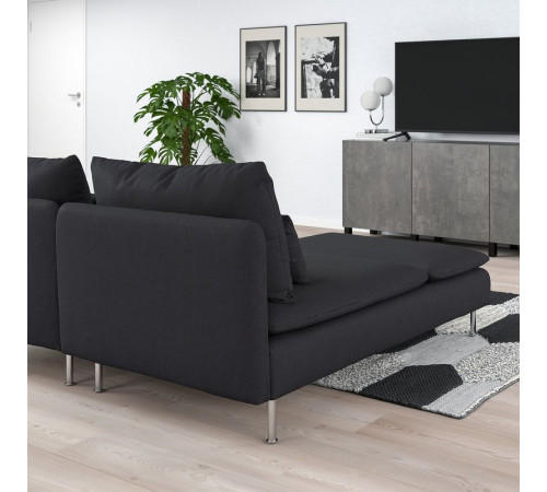 Sofa 2-osobowa z szezlongiem, Fridtuna ciemnoszary SÖDERHAMN 394.496.16