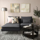 Sofa 2-osobowa z szezlongiem, Fridtuna ciemnoszary SÖDERHAMN 394.496.16