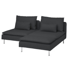Sofa 2-osobowa z szezlongiem, Fridtuna ciemnoszary SÖDERHAMN 394.496.16