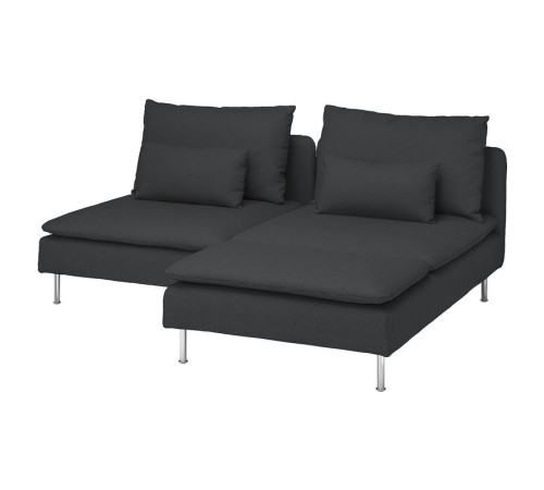 Sofa 2-osobowa z szezlongiem, Fridtuna ciemnoszary SÖDERHAMN 394.496.16