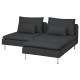 Sofa 2-osobowa z szezlongiem, Fridtuna ciemnoszary SÖDERHAMN 394.496.16