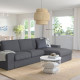 Sofa 3-osobowa z szezlongiem, Gunnared średnioszary KIVIK 394.847.75