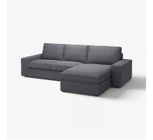 Sofa 3-osobowa z szezlongiem, Gunnared średnioszary KIVIK 394.847.75