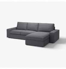 Sofa 3-osobowa z szezlongiem, Gunnared średnioszary KIVIK 394.847.75