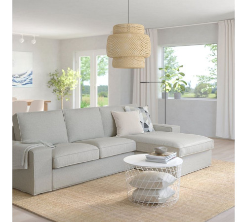 Sofa 3-osobowa z szezlongiem, Tallmyra biały/czarny KIVIK 394.847.80