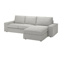 Sofa 3-osobowa z szezlongiem, Tallmyra biały/czarny KIVIK 394.847.80