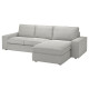 Sofa 3-osobowa z szezlongiem, Tallmyra biały/czarny KIVIK 394.847.80