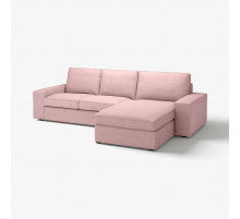 Sofa 3-osobowa z szezlongiem, Gunnared jasny różowy KIVIK 394.848.17