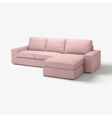 Sofa 3-osobowa z szezlongiem, Gunnared jasny różowy KIVIK 394.848.17