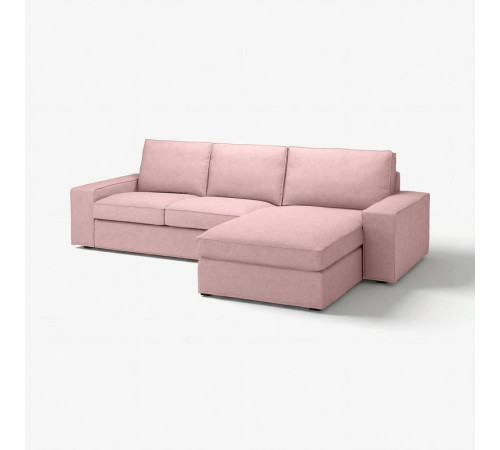 Sofa 3-osobowa z szezlongiem, Gunnared jasny różowy KIVIK 394.848.17