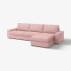 Sofa 4-osobowa z szezlongiem, Gunnared jasny różowy KIVIK 394.848.22