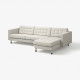 Sofa 4-osobowa z szezlongiem, Gunnared beżowy/czarny/drewno LANDSKRONA 394.911.44